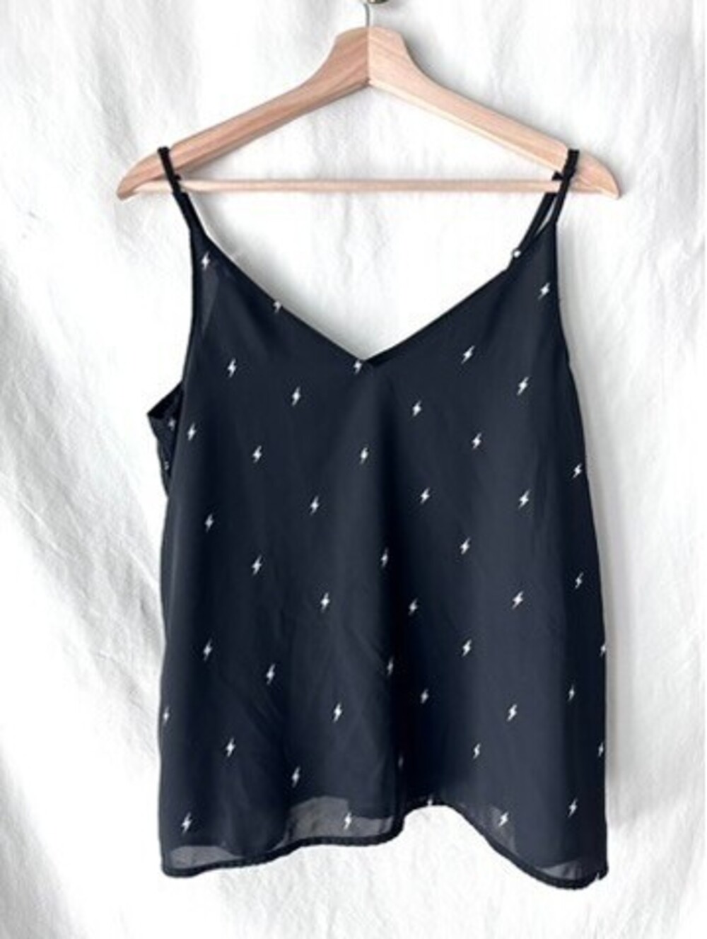 Cotton On Black Sheer Lightning Bolt Print Camisole Top Size S